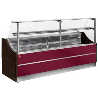 Refrigerated glass display staight panel 90Â°, with storeroom