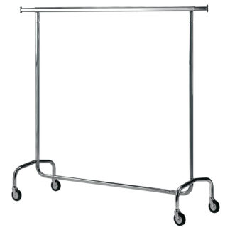 Clothes hanger on dismountable castors, chromed