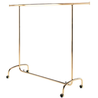 Clothes hanger on dismountable casters, gilded