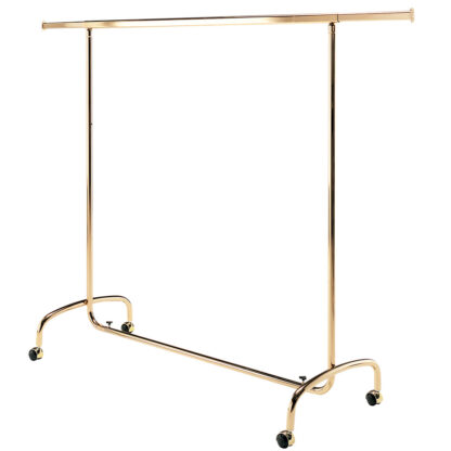 Clothes hanger on dismountable casters, gilded