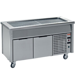 Element with refrigerated top on refrigerated cupboard