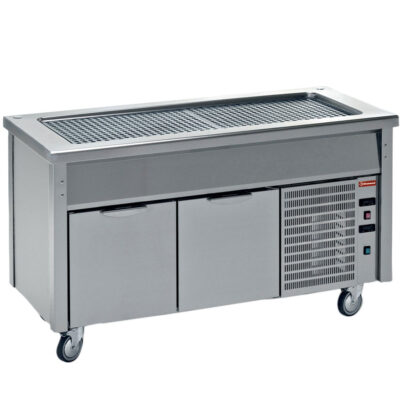 Element with refrigerated top on refrigerated cupboard