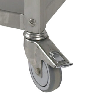 Kit of 6 wheels in stainless steel Ã˜ 100 (3 with brakes)