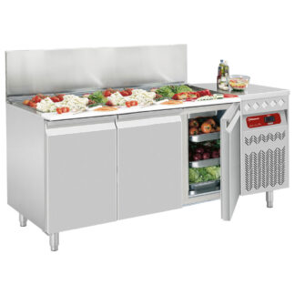 Ventilated cooling table, 3 doors GN 1/1, 405 Lit. refrigerated structure