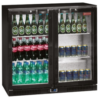 Ventilated bottle cooler, "Back Bar", 2 swingdoors