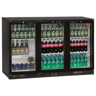 Ventilated bottle cooler, "Back Bar", 3 swing doors