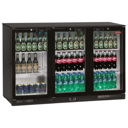 Ventilated bottle cooler, "Back Bar", 3 swing doors