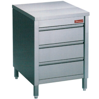 Working table on cupboard with 3 drawers