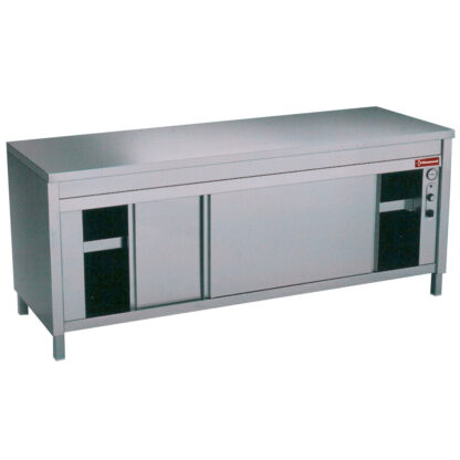 Working table on heating cupboard