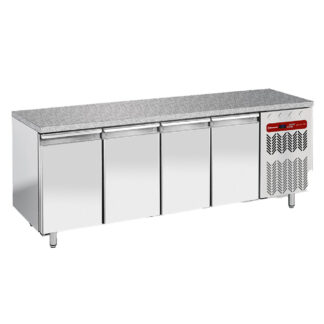 Refrigerated table, ventilated, 4 doors EN 600x400 - Granite Top