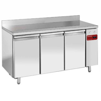 Wall freezing table, ventilated, 3 doors GN 1/1, 405 liters (without group)