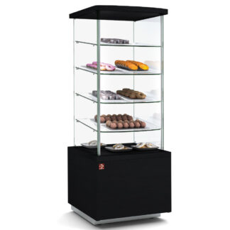Neutral cabinet with high display case - BLACK