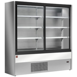 Ventilated refrigerated wall unit with glass sliding doors - GREY/WHITE