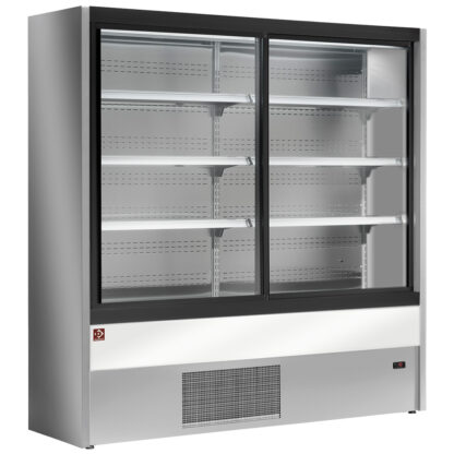 Ventilated refrigerated wall unit with glass sliding doors - GREY/WHITE