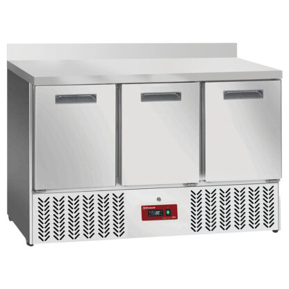 Refrigerated counter 3 doors GN 1/1, with backsplash