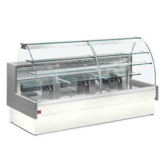 Refrigerated display counter, static, drawer system, without reserve - GREY/WHITE
