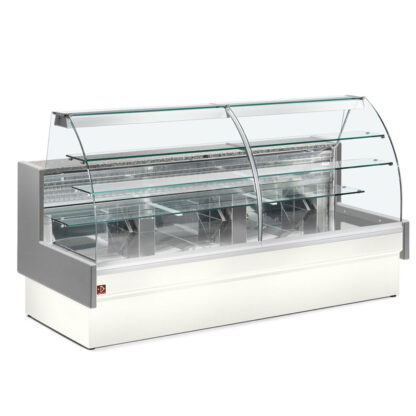 Refrigerated display counter, static, drawer system, without reserve - GREY/WHITE