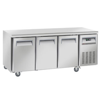 Cooling table, ventilated, 3 doors GN 1/1, on wheels, 2 with brakes