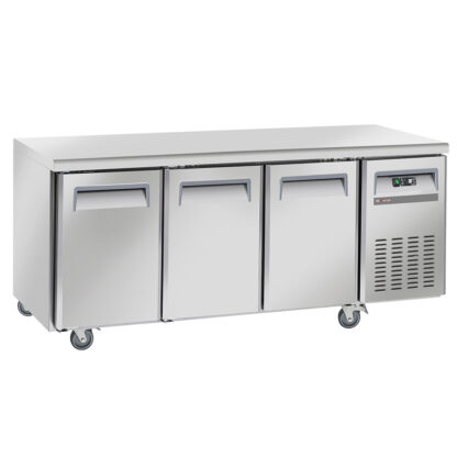 Cooling table, ventilated, 3 doors GN 1/1, on wheels, 2 with brakes