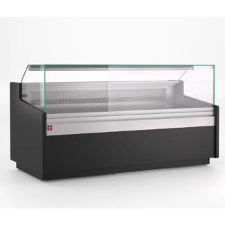 Ventilated counter display, pastry glass, with storage  - BLACK