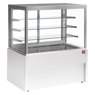 Panoramic display counter, neutral, 4 levels, without storage room - WHITE