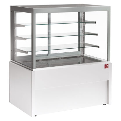 Panoramic display counter, neutral, 4 levels, without storage room - WHITE