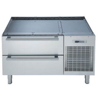 Refrigerated or freezing undercarriage with 2 drawers