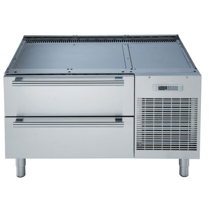 Refrigerated or freezing undercarriage with 2 drawers