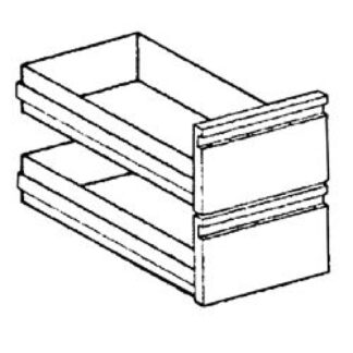2 drawers GN 2/1 for base 700 mm