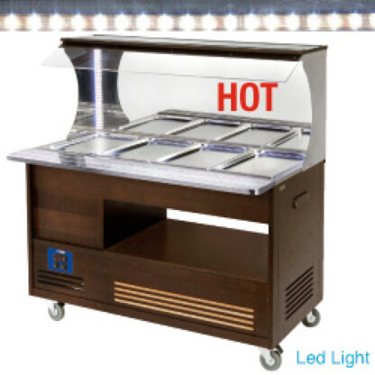 Bain-marie warm wall buffet 4x GN1/1-150 (WengÃ© wood)