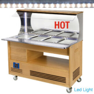 Bain-marie warm wall buffet 4x GN1/1-150 (Wood light oak)