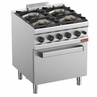 Gas range 4 burners, with oven GN 2/1