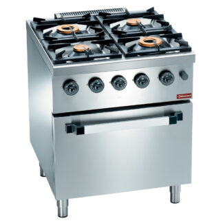 Gas range 4 burners, with oven GN 2/1