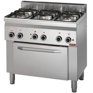 Gas range 5 burners, electric convection oven 4x GN 1/1