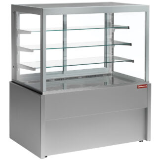 Panoramic refrigerated display counter, ventilated, 4 levels, without storage room - GREY