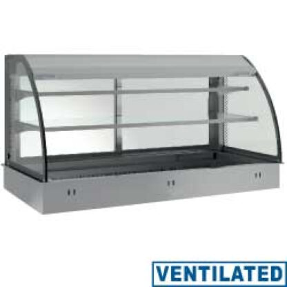 Element top and open display on 2 levels (with curtain), refrigerated, ventilated, 3x GN 1/1 (without hermetic unit)