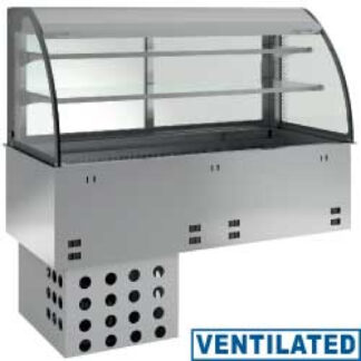 Element sink and open display on 2 levels (with curtain), refrigerated, ventilated, 5x GN 1/1
