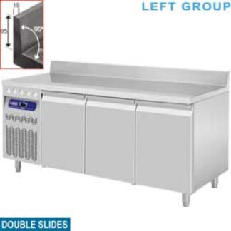 Ventilated "mural" cooling table, 3 doors GN 1/1, 405 Lit., group on the left side