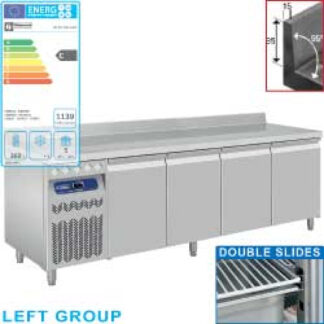 Ventilated cooling table "mural", 4 doors GN 1/1, 550 Lit., unit on the left