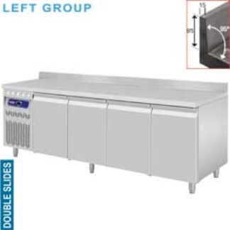 Ventilated cooling table "mural", 4 doors GN 1/1, 550 Lit., unit on the left