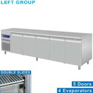 Ventilated cooling table, 5 doors GN 1/1, group on the left