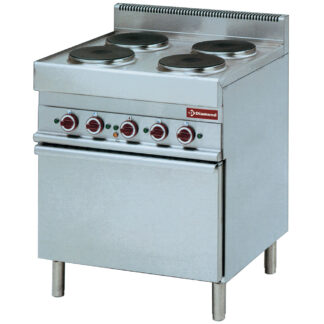 Electric range with 4 round hobs and convection oven GN 1/1