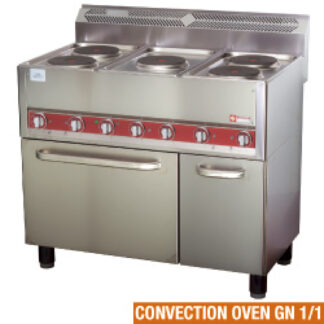 Electric range 5 plates, on convection oven 4x GN 1/1