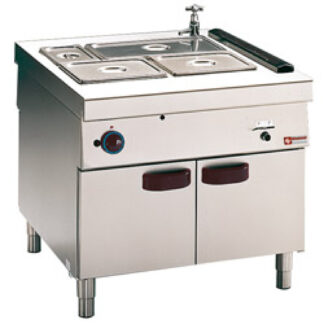 Gas bain-marie 2 GN 1/1 + 2 GN 1/3, open cupboard "service hatch"
