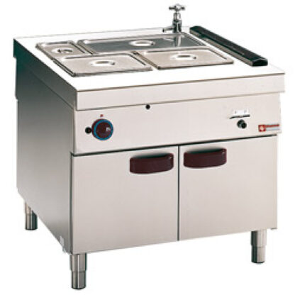 Gas bain-marie 2 GN 1/1 + 2 GN 1/3, open cupboard "service hatch"