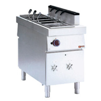 Gas pasta cooker, 1 basin, on cupboard, "service hatch"
