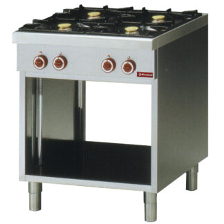 Range 4 burners, on open cupboard
