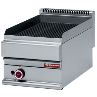 Gas steam grill, with cast iron cooking grid -Top-