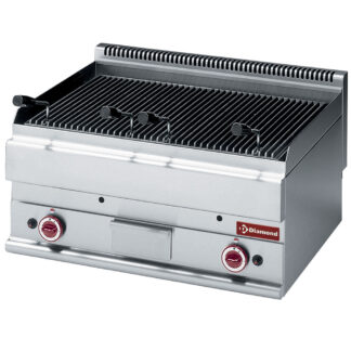 Lava stone gas grill, cast iron cooking grid -Top-