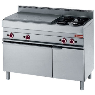 Gas range with cooking hob, 2 burners, gas oven, neutral cupboard